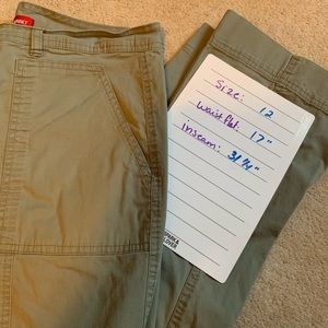 Gloria Vanderbilt Stretch Olive Gray Trousers.